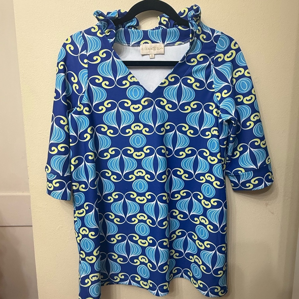 Chelsea Gunn S Resort Tunic Top Southern Vacation Preppy Pool Beach Lilly Ocean